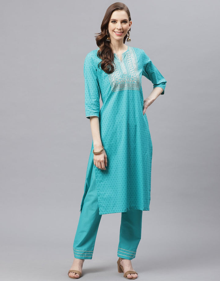 Cotton Kurti Palazzo Set