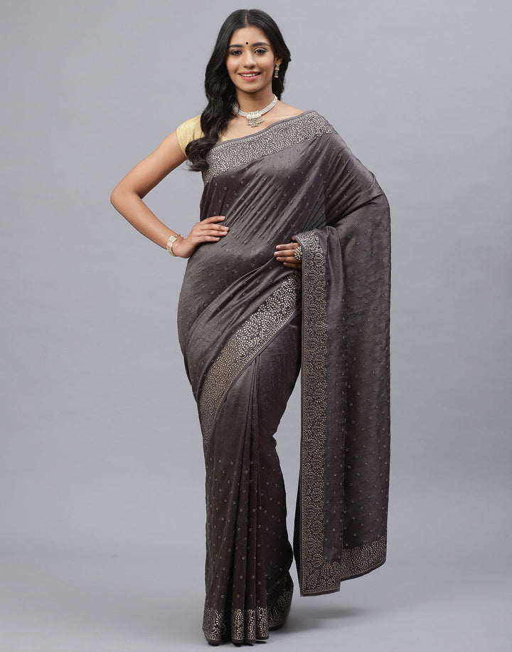 Dupion Silk Embroidery Saree