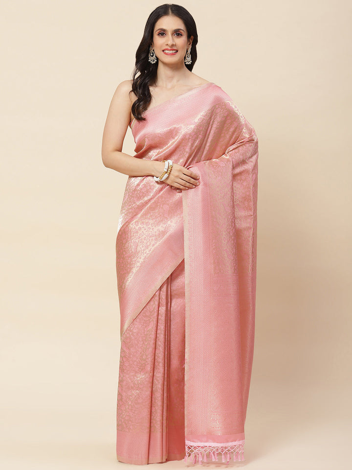 Floral Zari Jaal Woven Handloom Saree