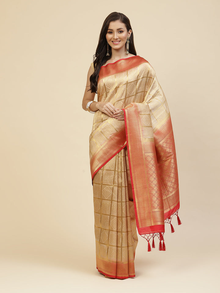 Bandhej Handloom Woven Saree
