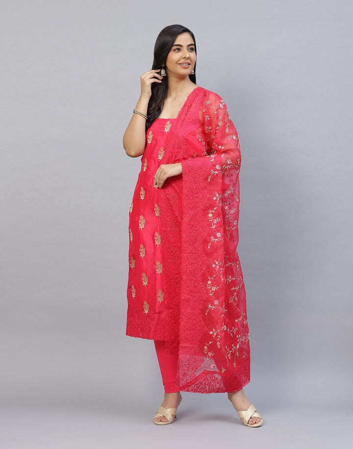 Embroidered Handloom Dupion Suit Piece