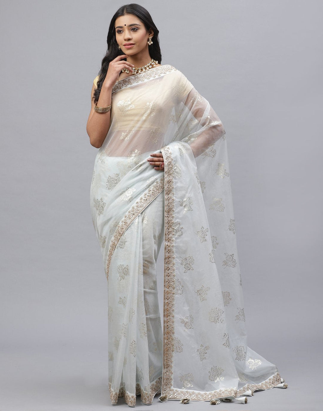 Organza Embroidery Saree