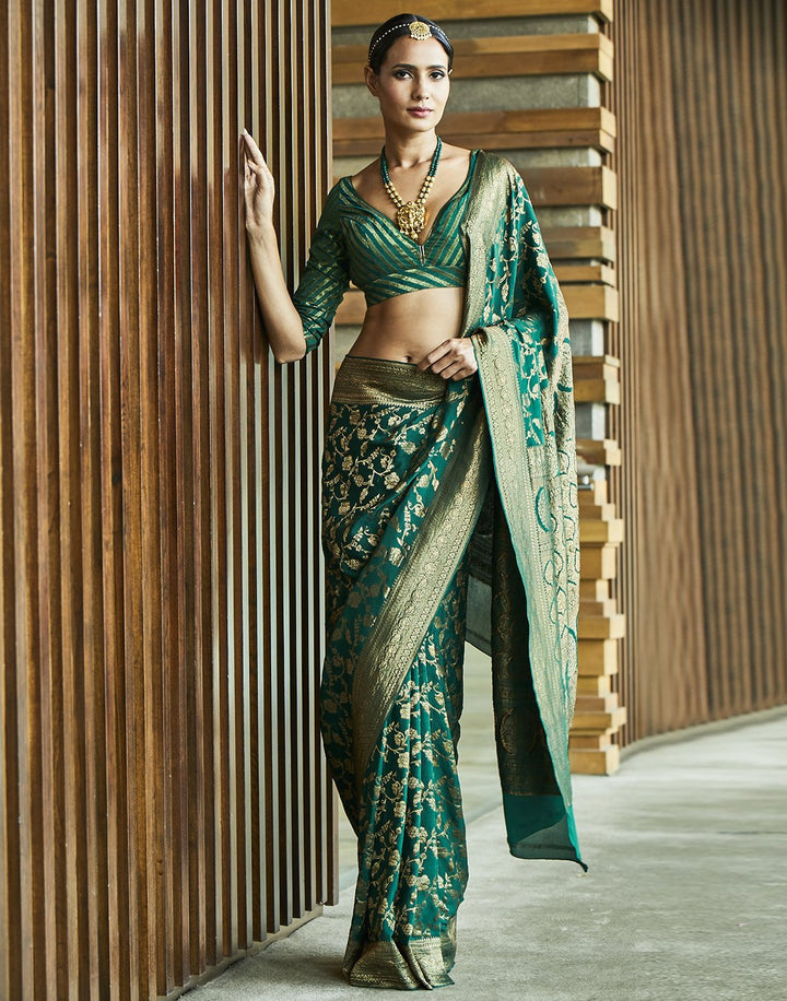 Antiq Zari Jaal Crepe Saree