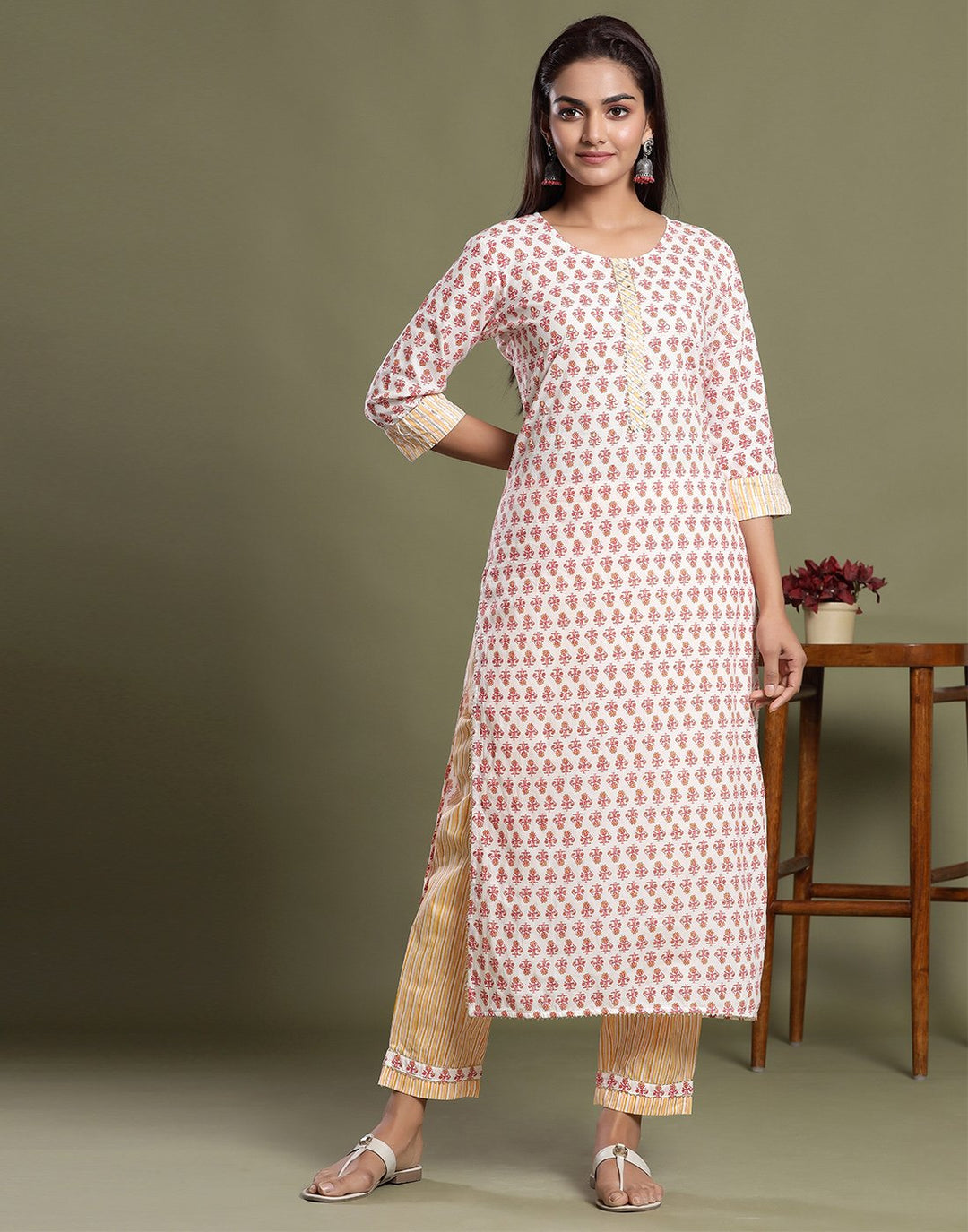 Cotton Printed Kurti Pant Set