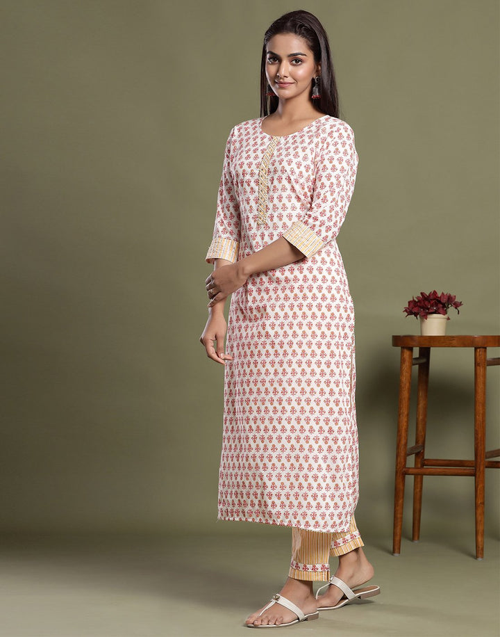 Cotton Printed Kurti Pant Set