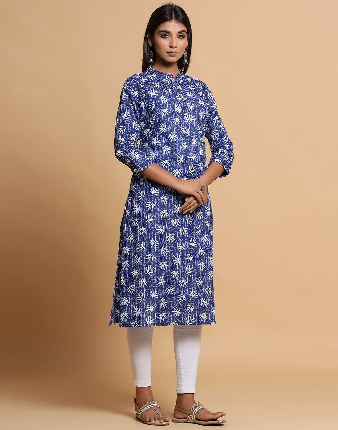 Indigo Cotton Printed Kurti