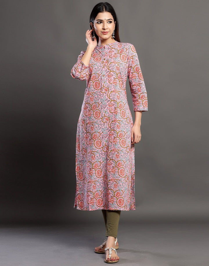 Floral Print Cotton Kurti