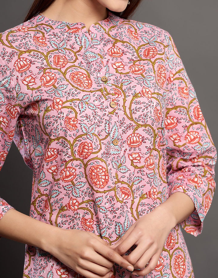 Floral Print Cotton Kurti