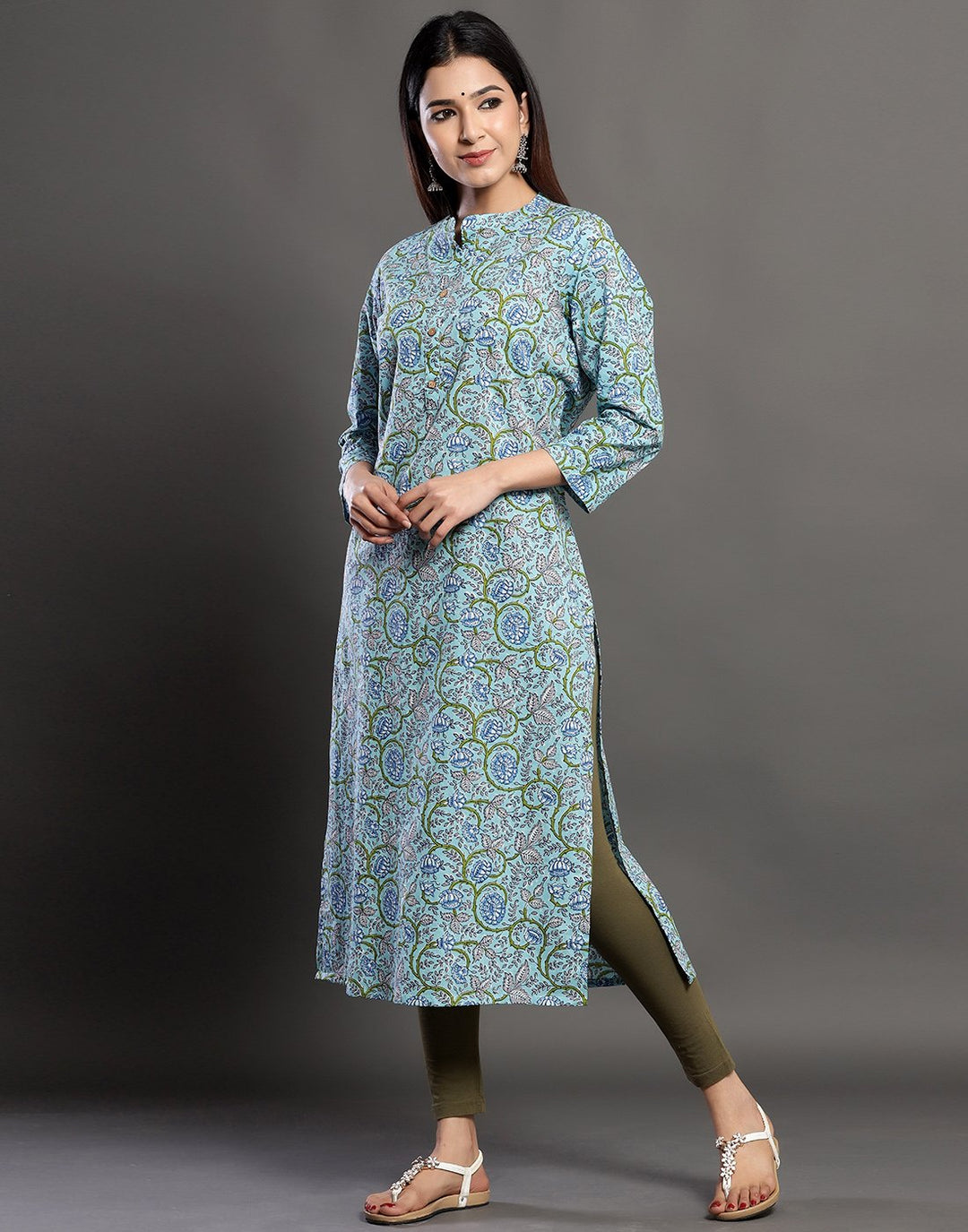 Floral Print Cotton Kurti