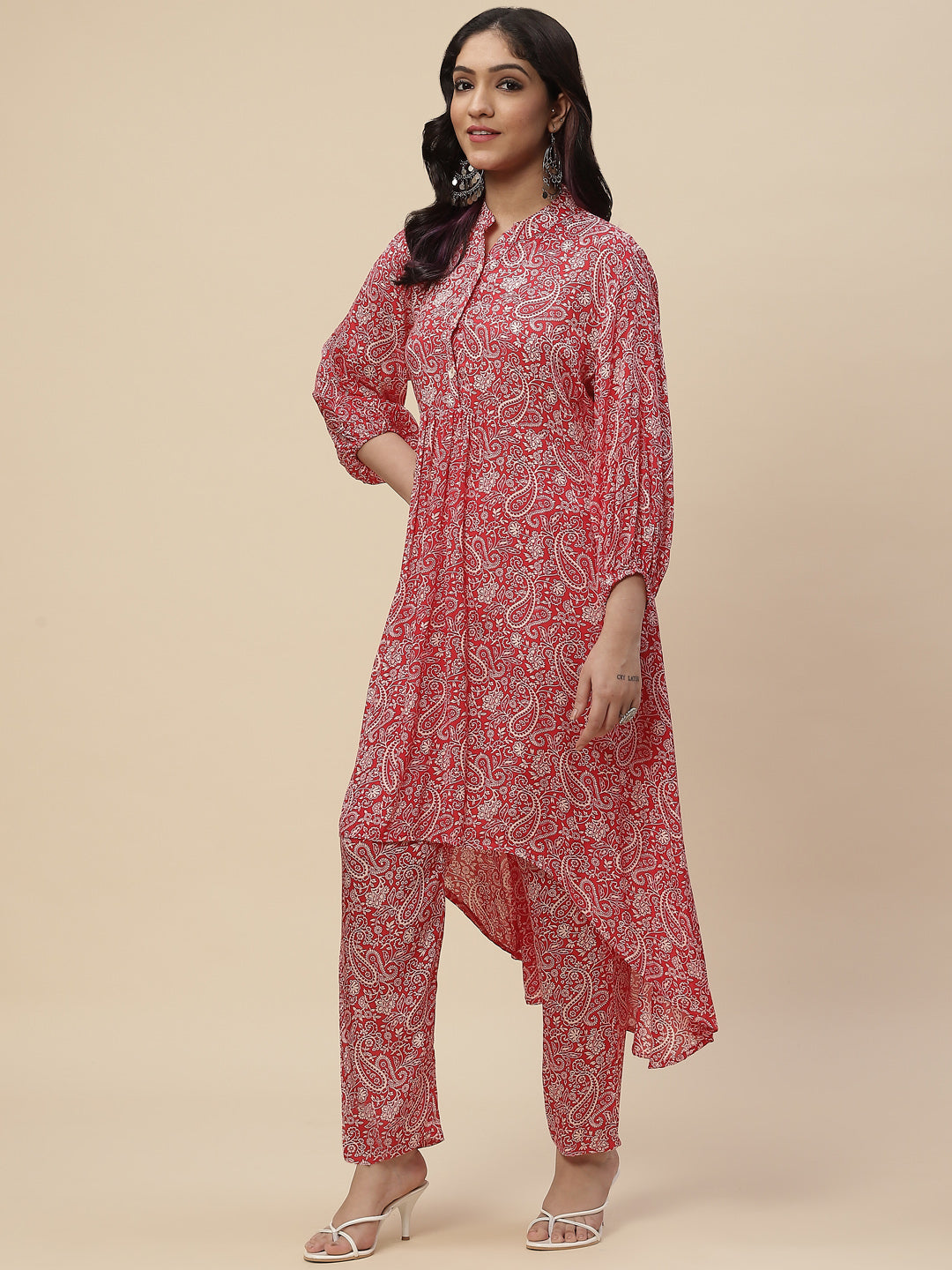Printed Muslin Kurta With Printed Pants