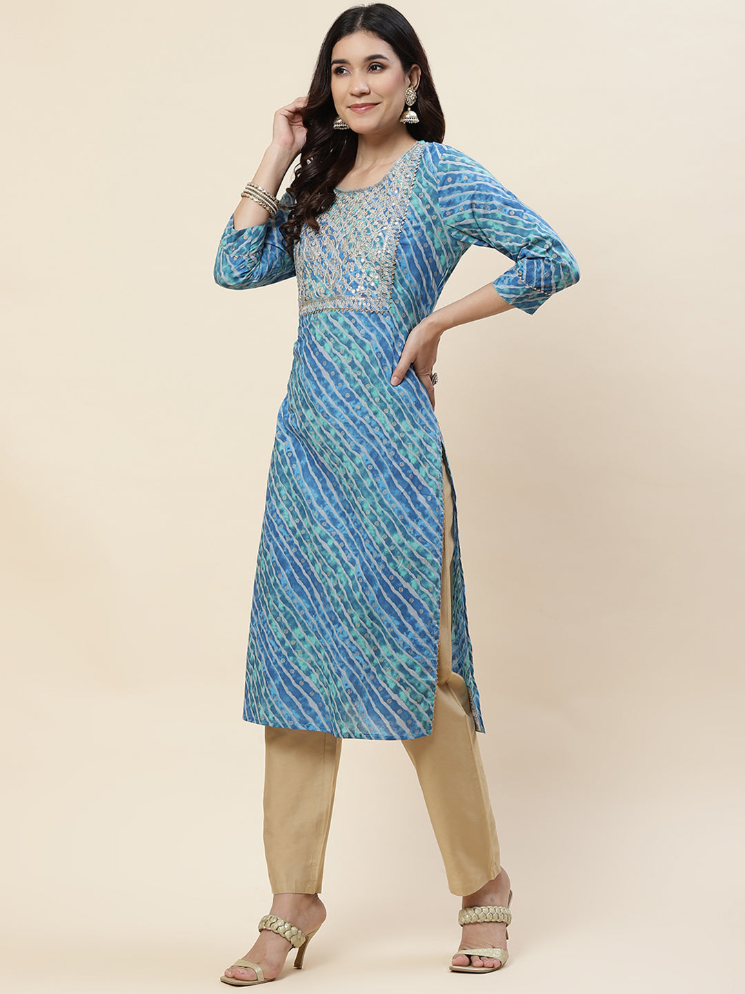 Leheriya Printed Cotton Kurta