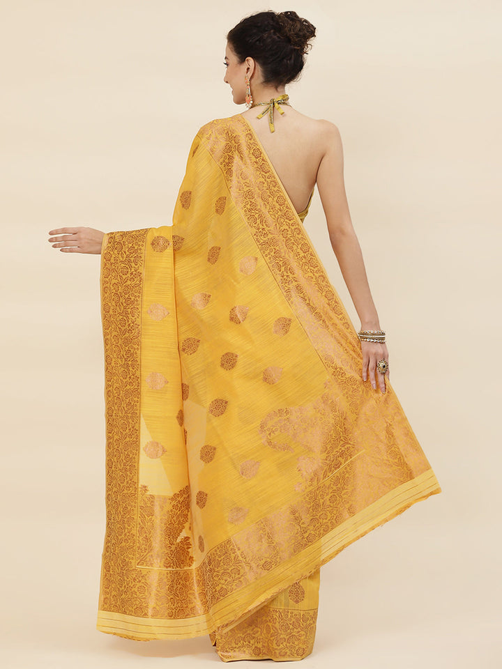 Zari Booti Woven Cotton Saree