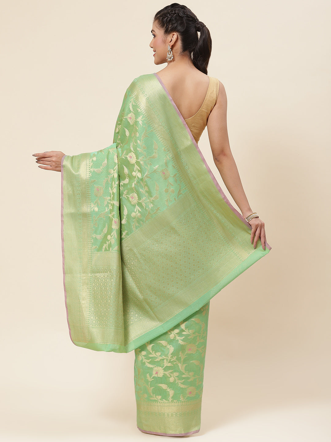Zari Jaal Woven Cotton Saree