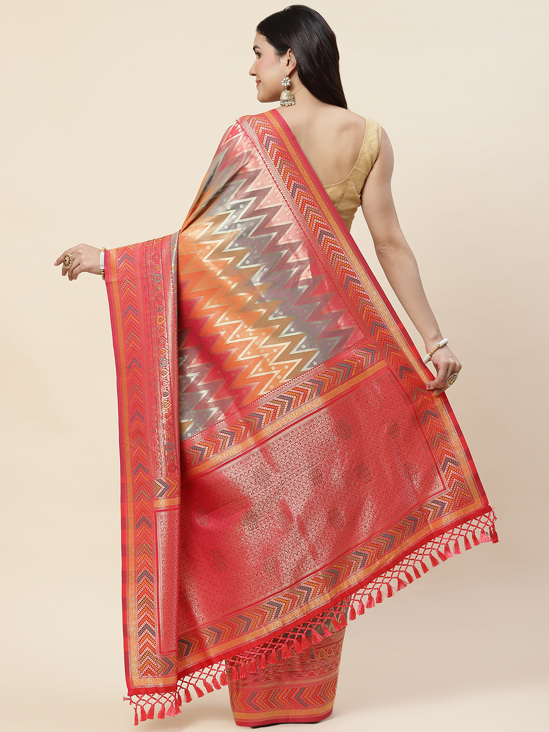 Stone Booti Banarsi Woven Saree