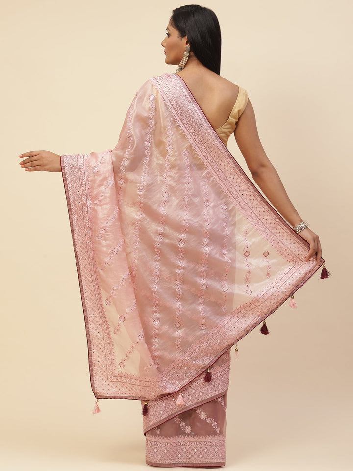 Cutdana Embroidered Organza Saree