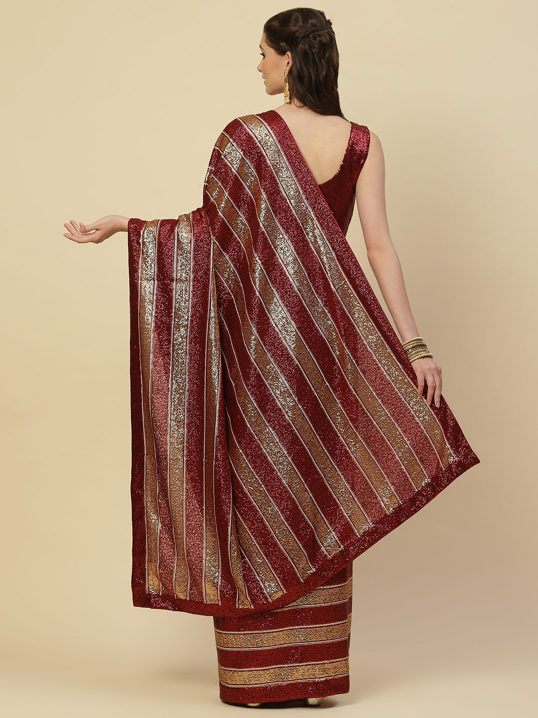 Sequin Embroidered Georgette Saree