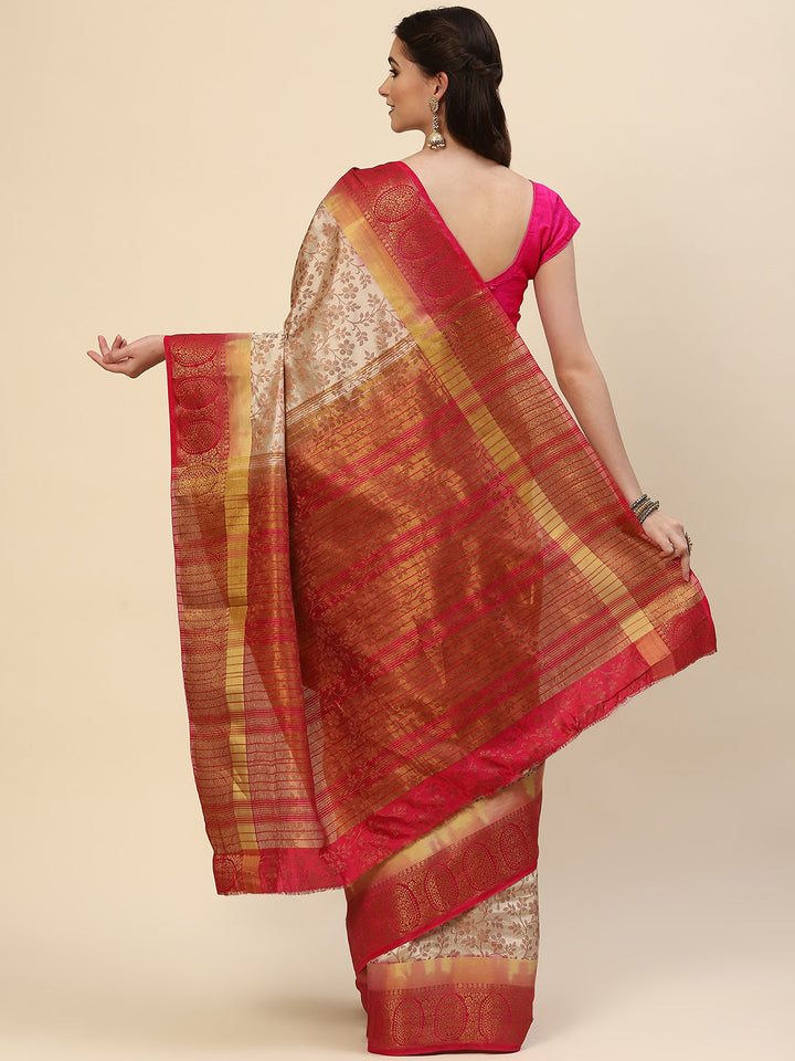 Resham Zari Border Handloom Woven Saree