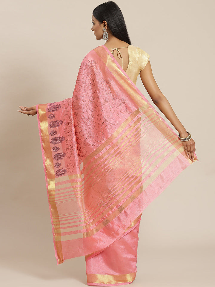 Zari Jaal Art Handloom Woven Saree