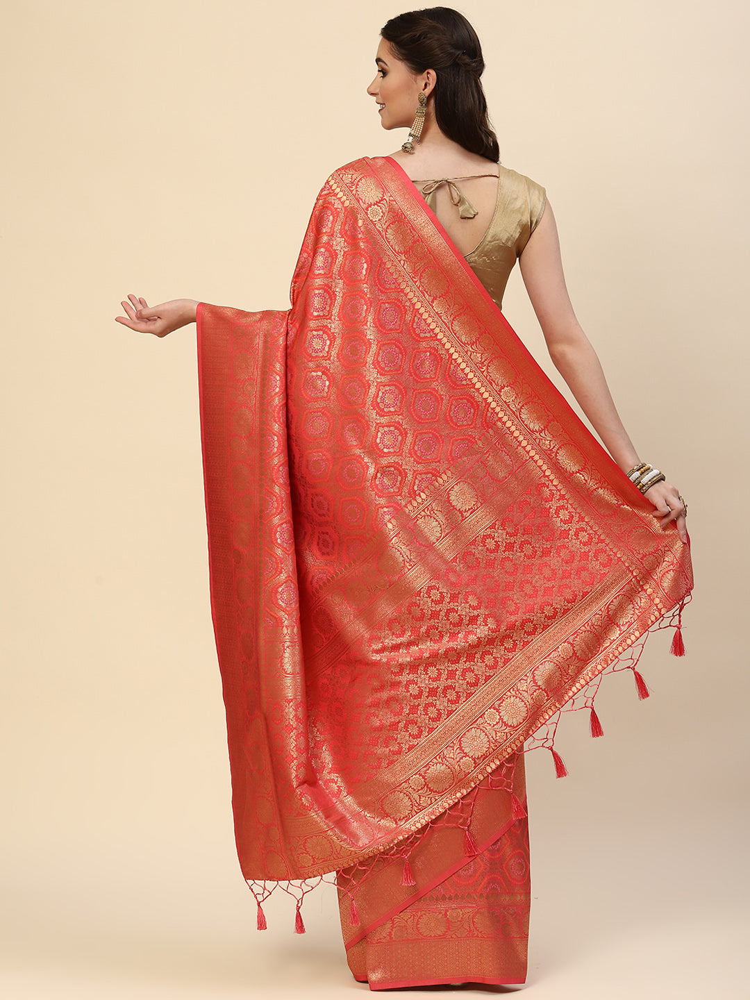 Bandhej Handloom Woven Saree