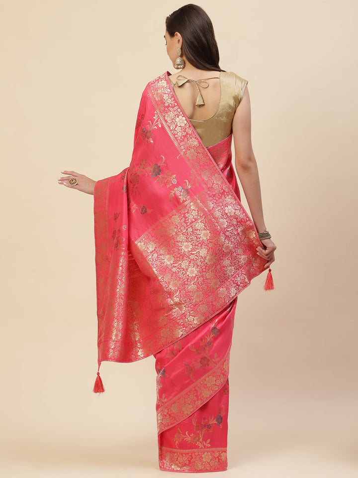 Floral Zari Jaal Handloom Woven Saree