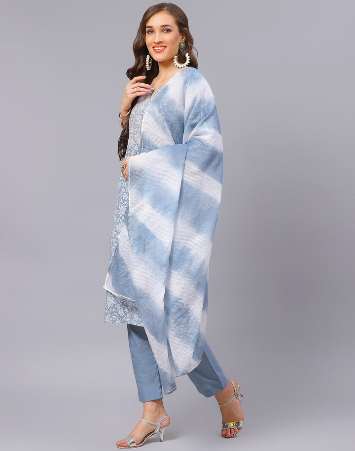 Straight Cotton Printed Salwar Kameez Stitched Suit