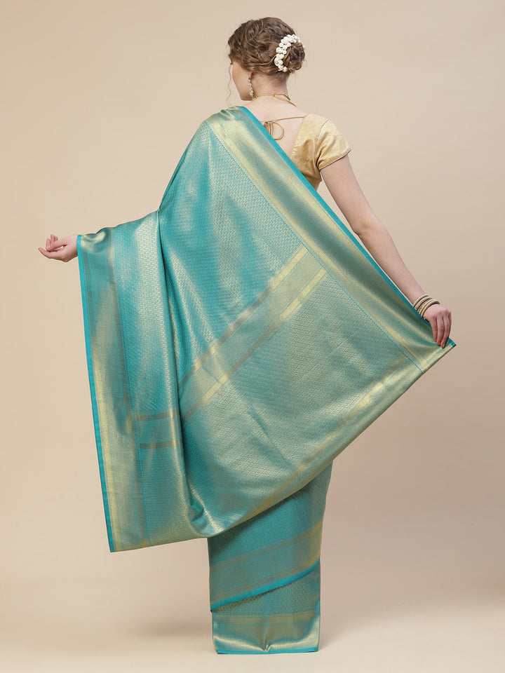 Brocade Zari Booti Art Handloom Woven Saree