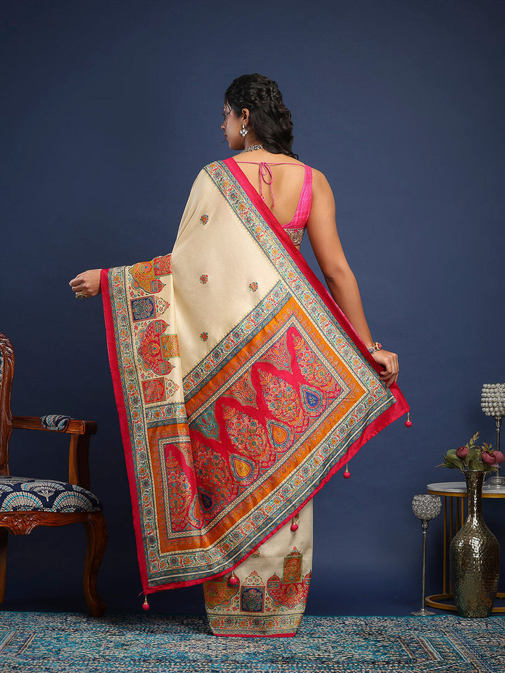Digital Printed Art Silk Saree
