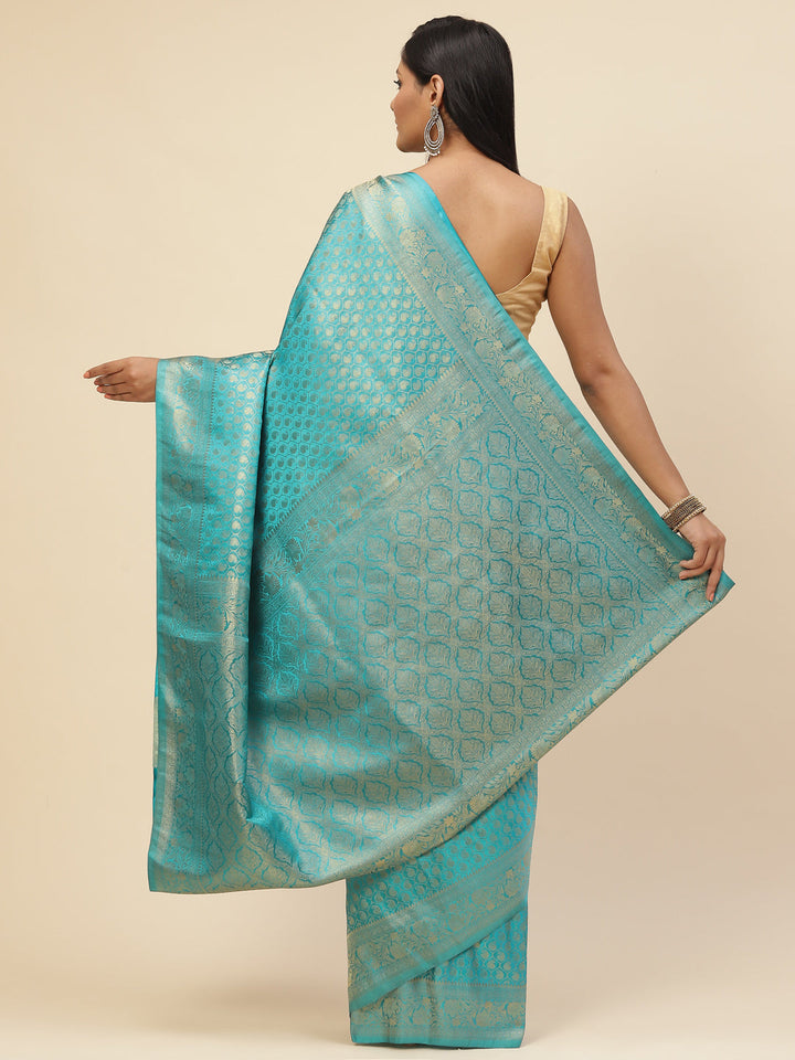 Brocade Zari Jaal Satin Woven Saree