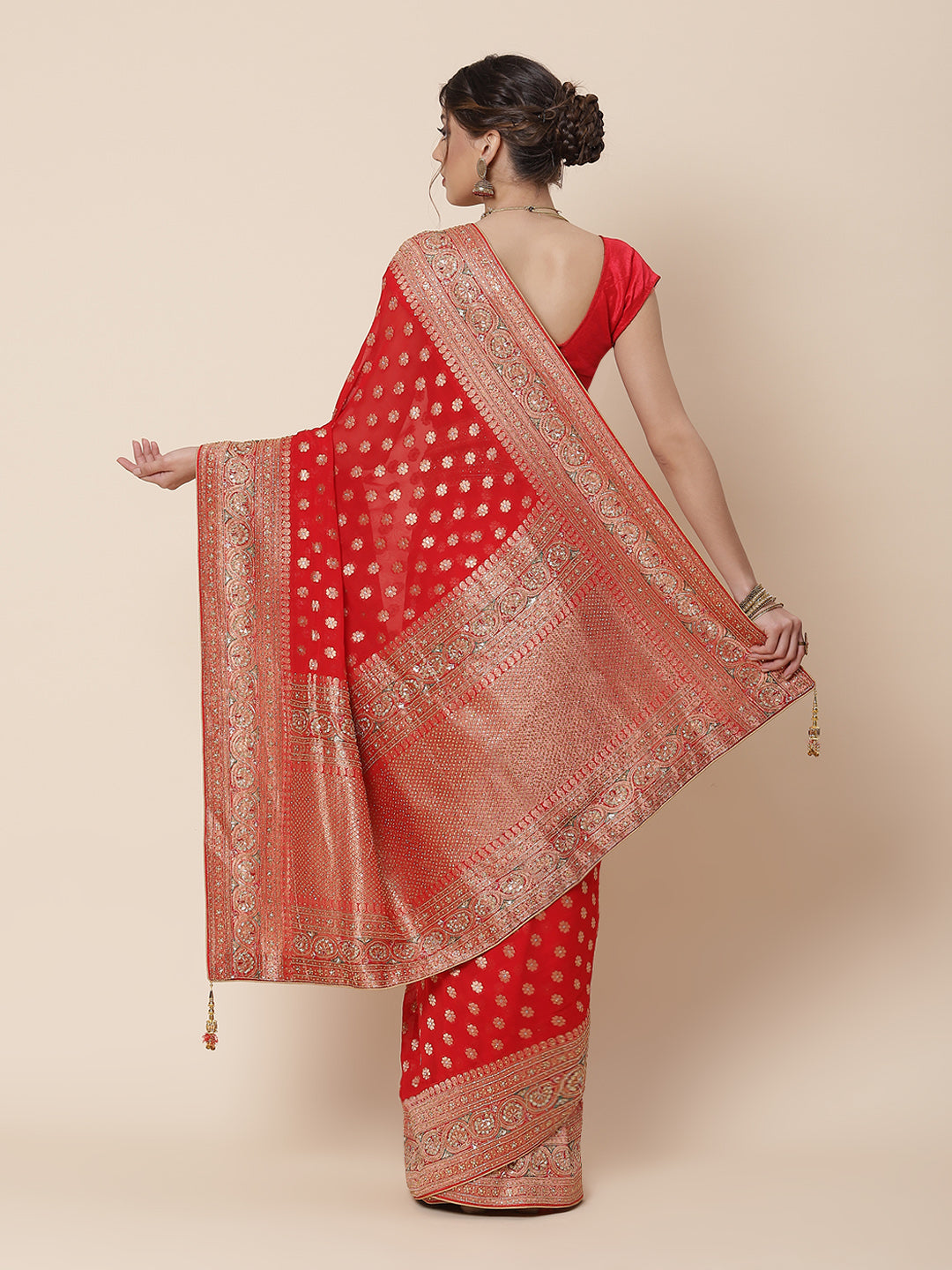 Stone Booti Banarsi Embroided Saree