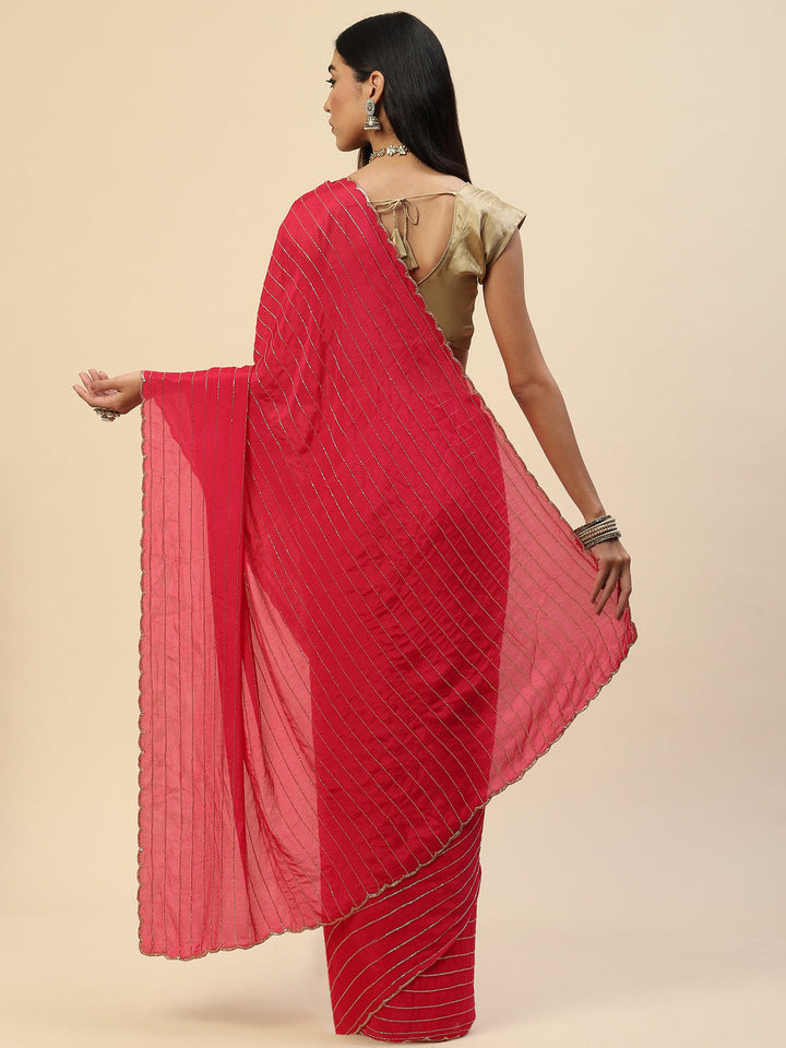 Cutdana Embroidered Crepe Saree