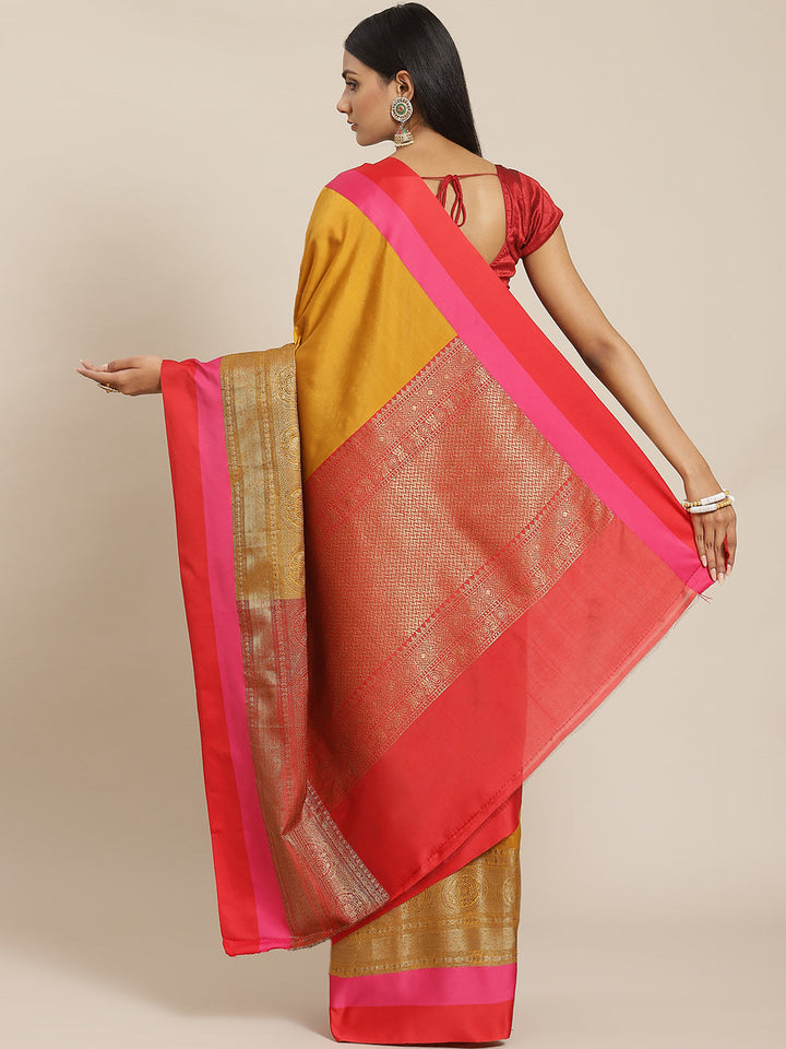Plain Zari Border Cotton Woven Saree