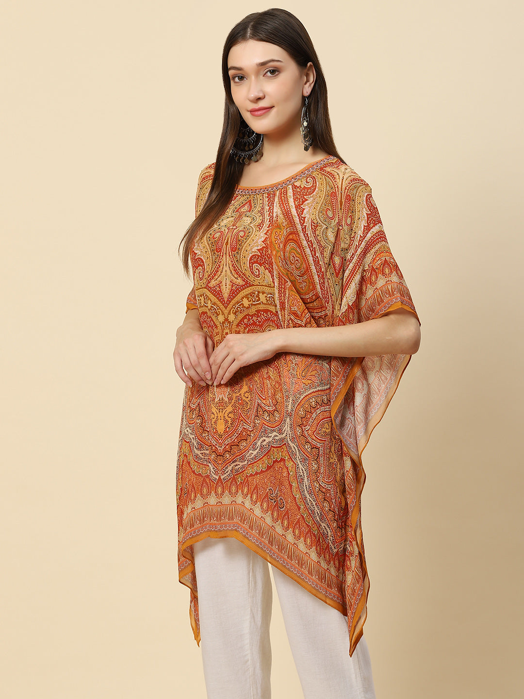 Digital Printed Georgette Kaftan Kurta