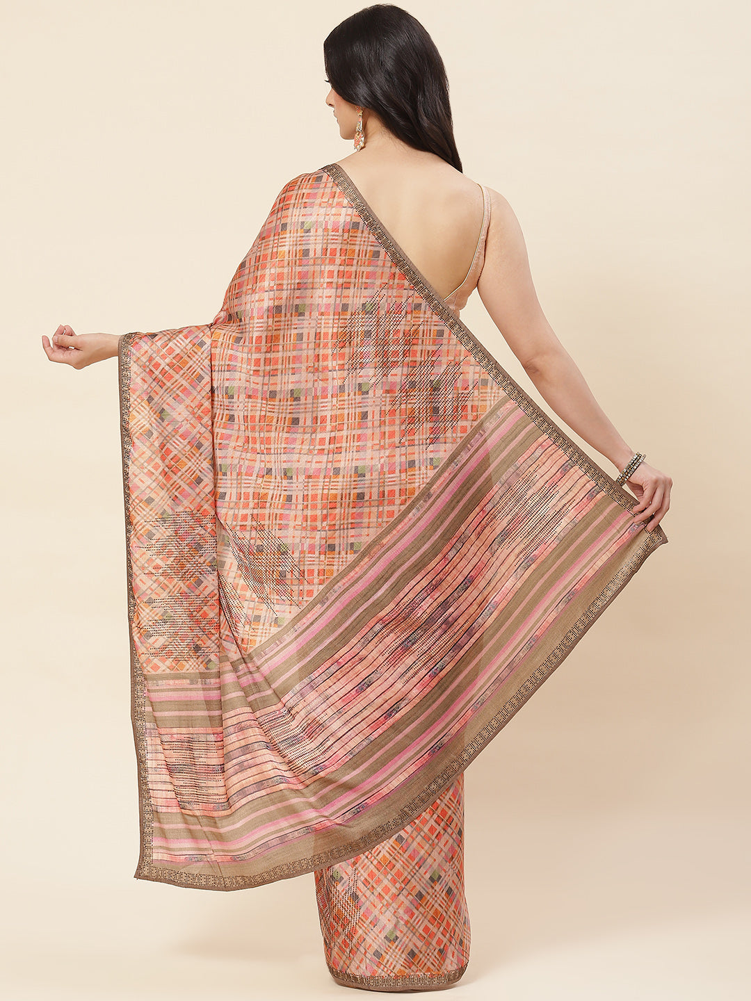 Digital Printed Satin Saree