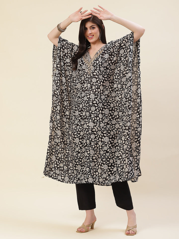 Printed Muslin Cotton Kurta With Pants