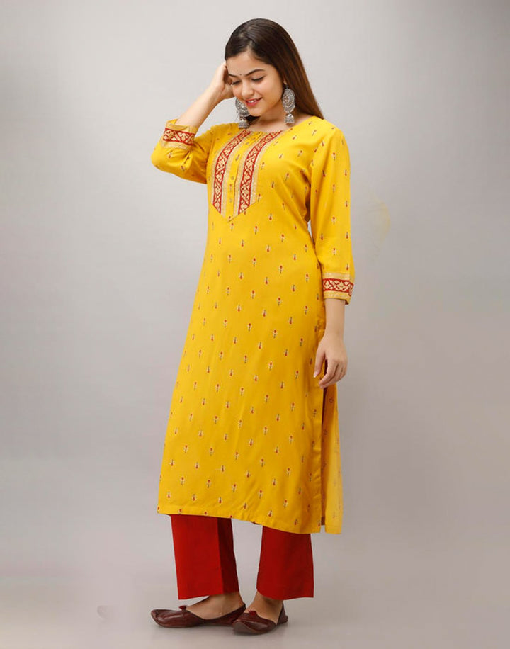 Printed Cotton Kurti With Pant