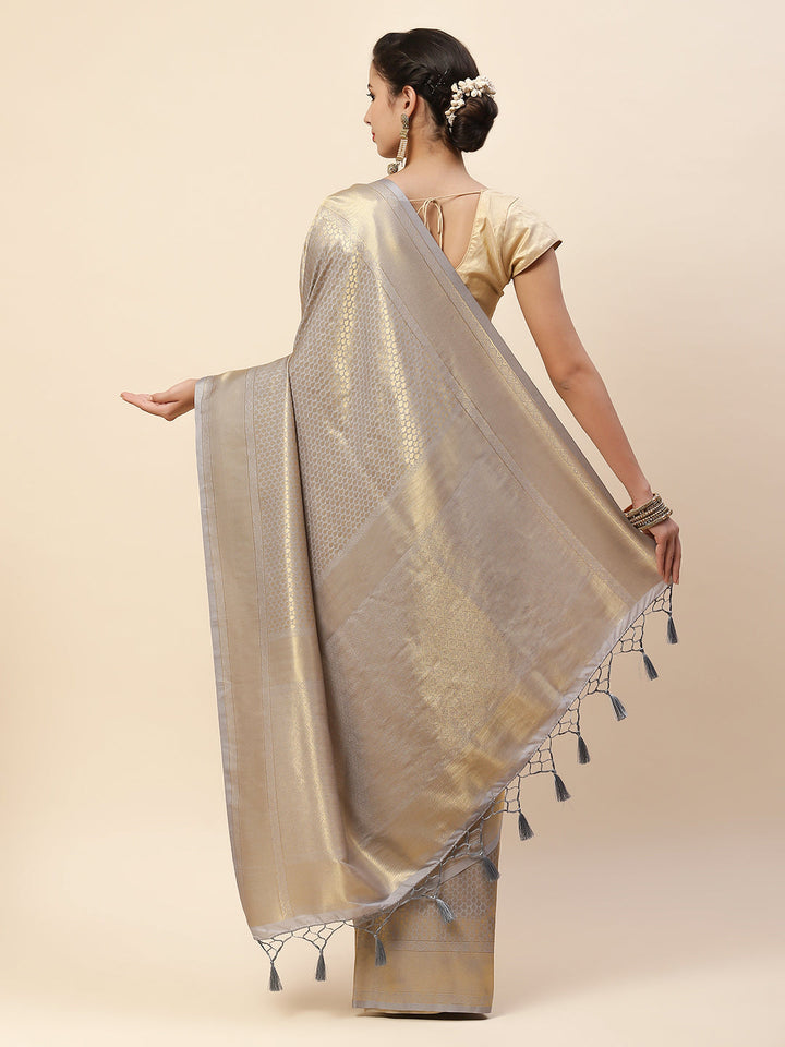 Plain Zari Border Art Handloom Woven Saree