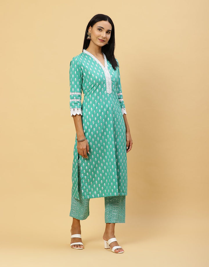 Printed Cotton Kurti With Pant