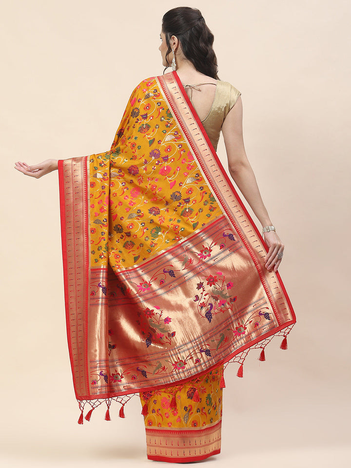 Zari Jaal Woven Handloom Saree