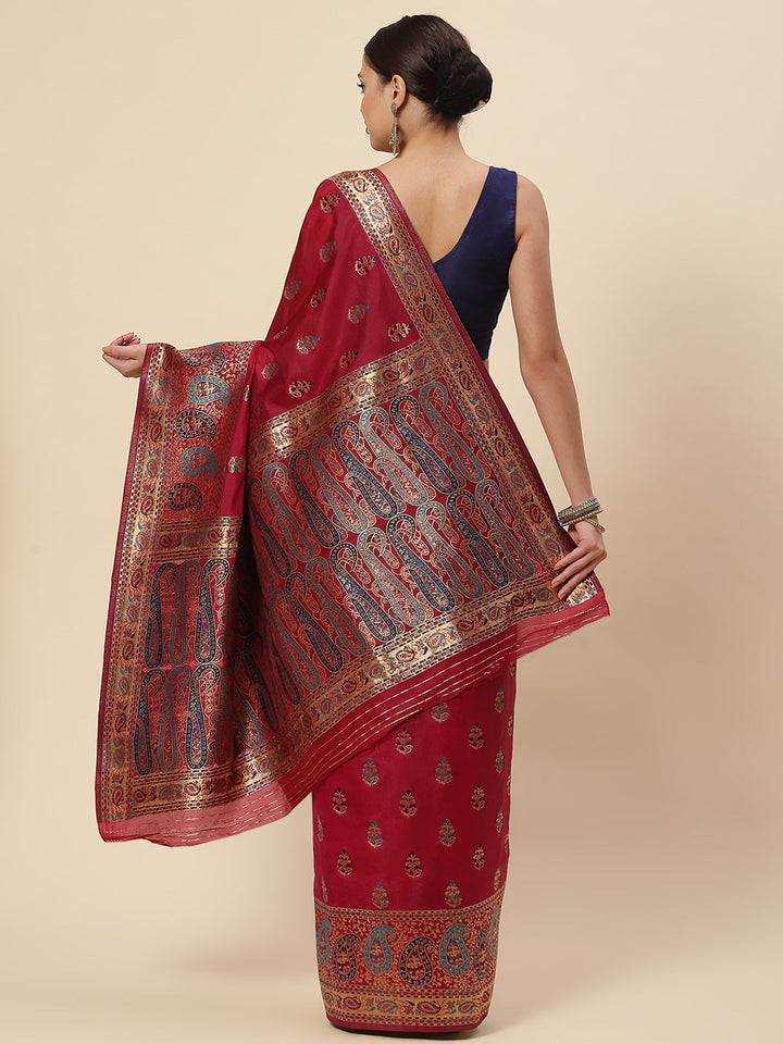 Zari Border Booti Handloom Woven Saree