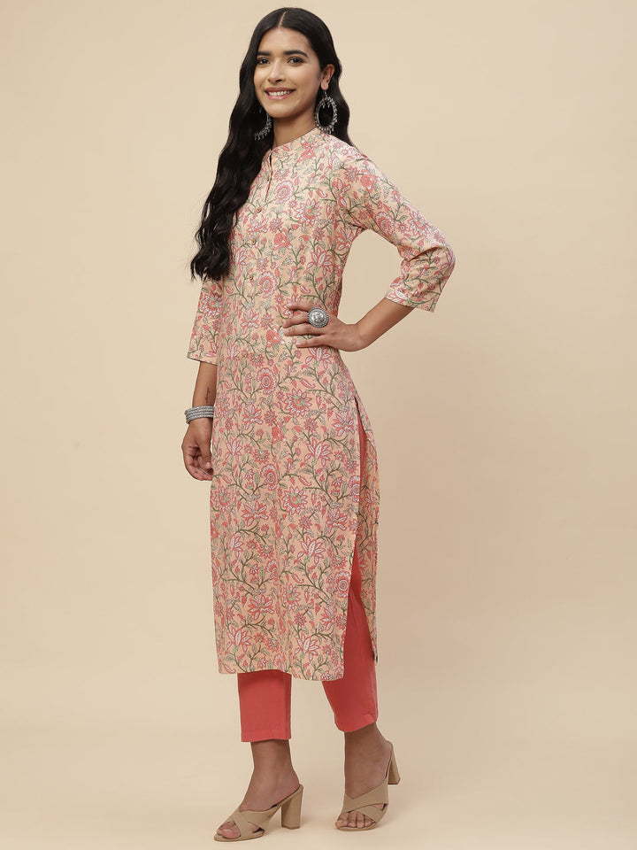 Floral Printed Cotton Kurta