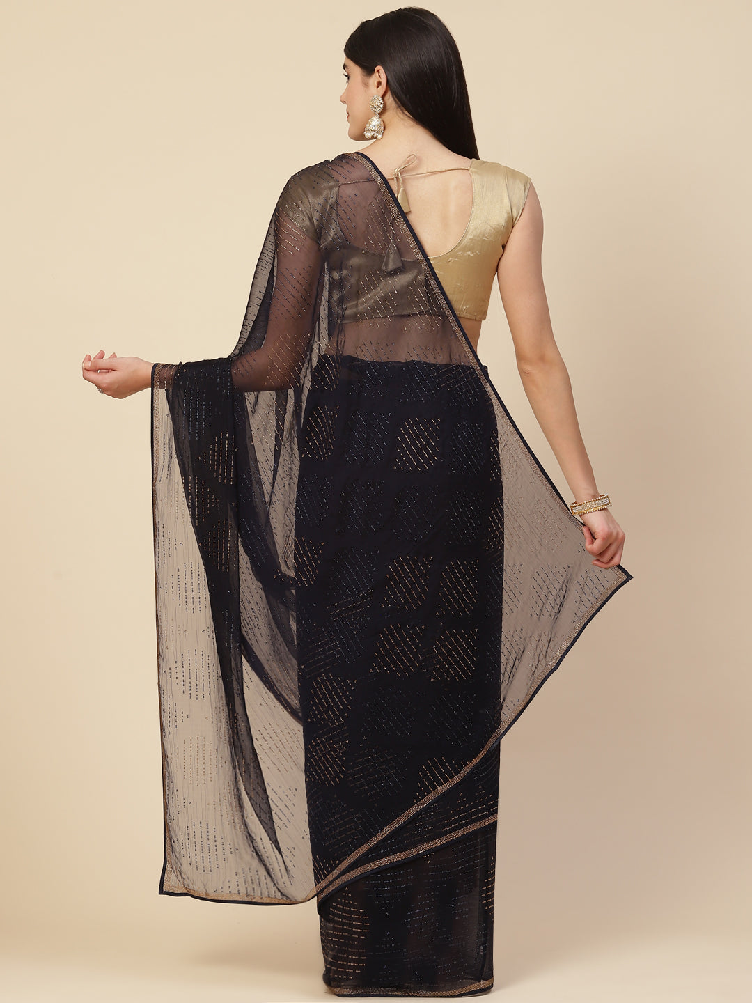 Swarovski Embroidered Chiffon Saree