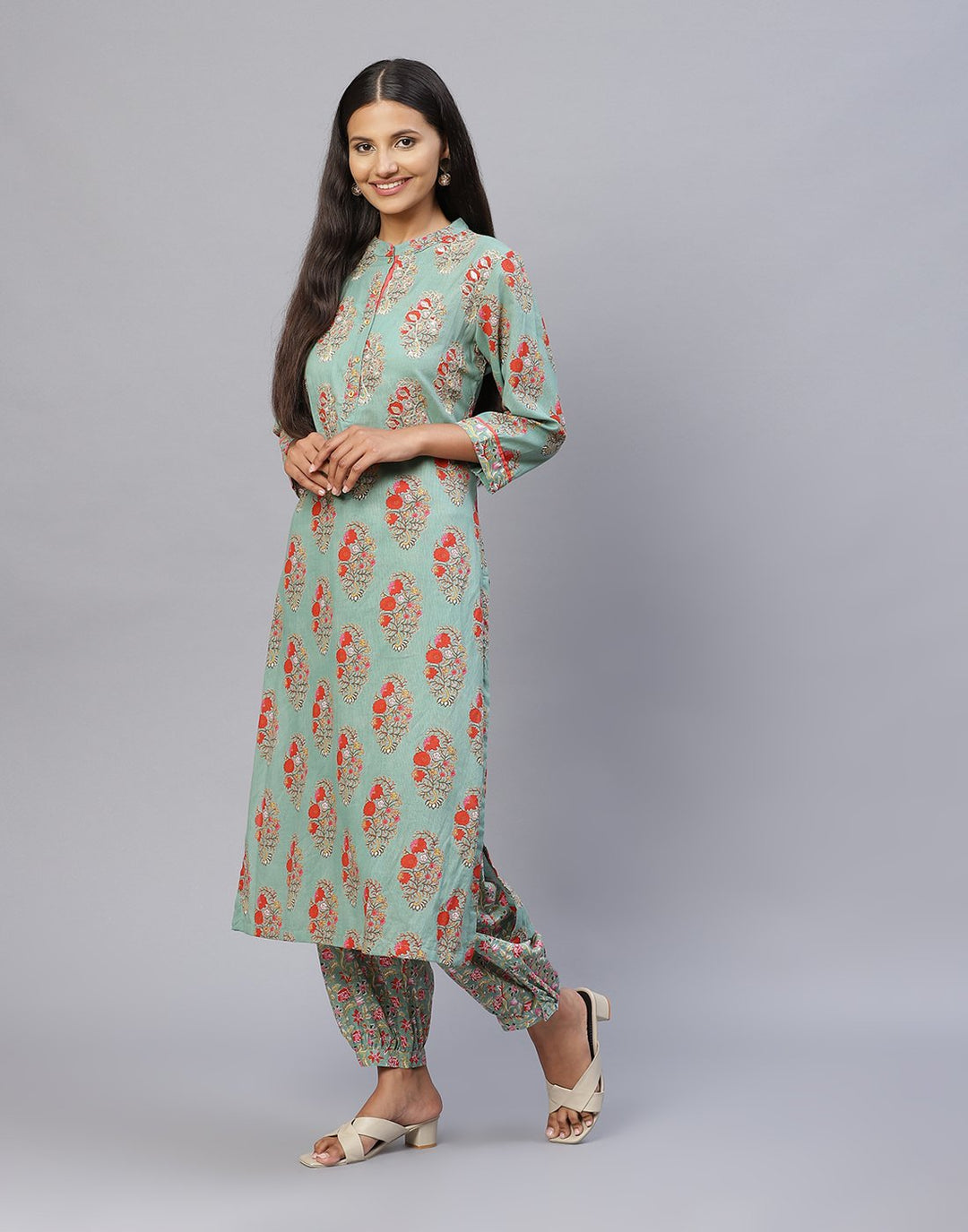 Cotton Printed Kurti Palazzo Pant set
