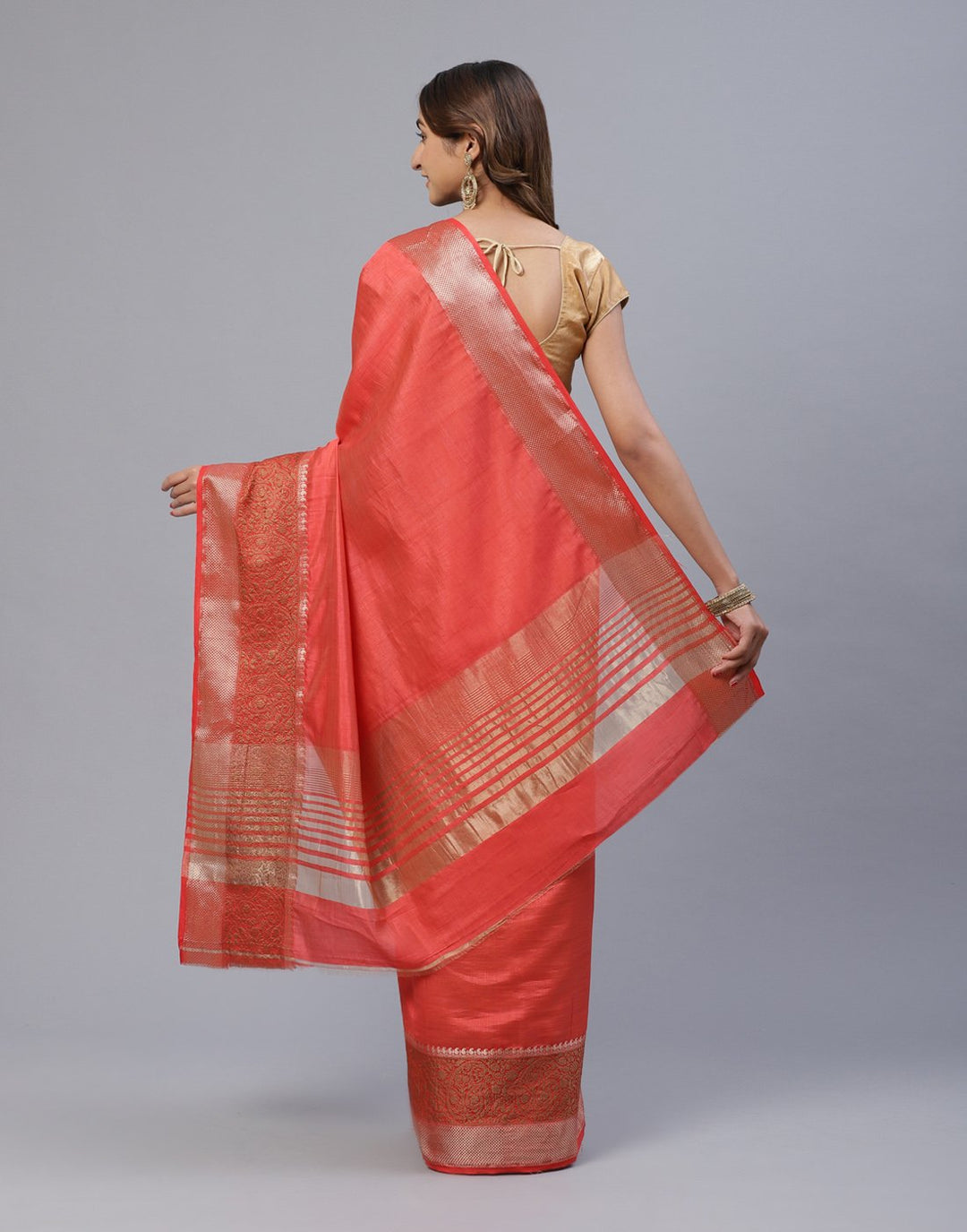 Art Handloom Saree With Zari Border