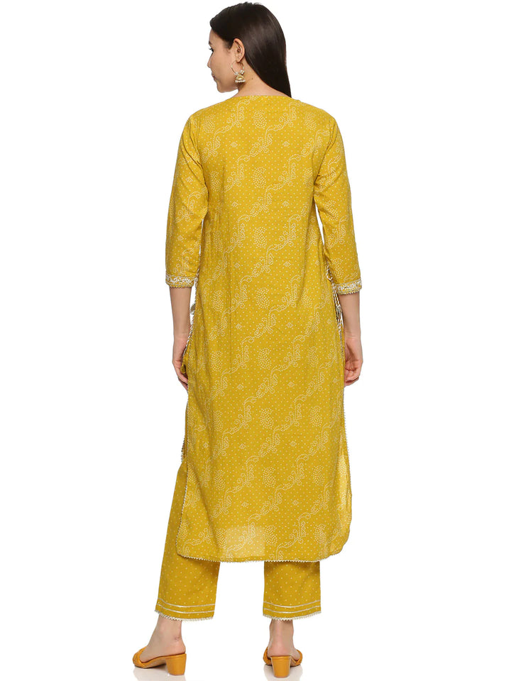 Printed Cotton Kurta With Pants