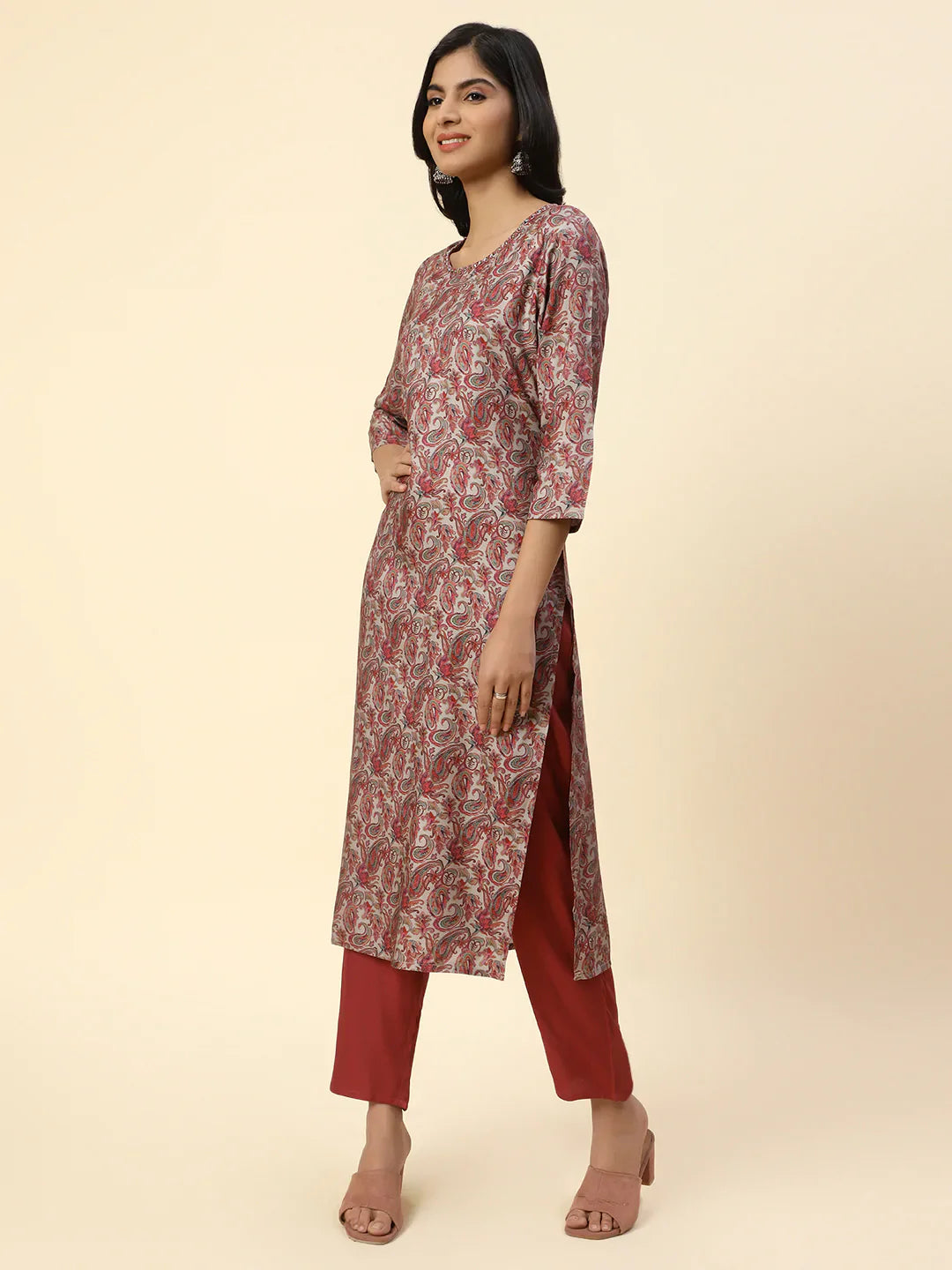 Floral Printed Pashmina Kurta With Pants