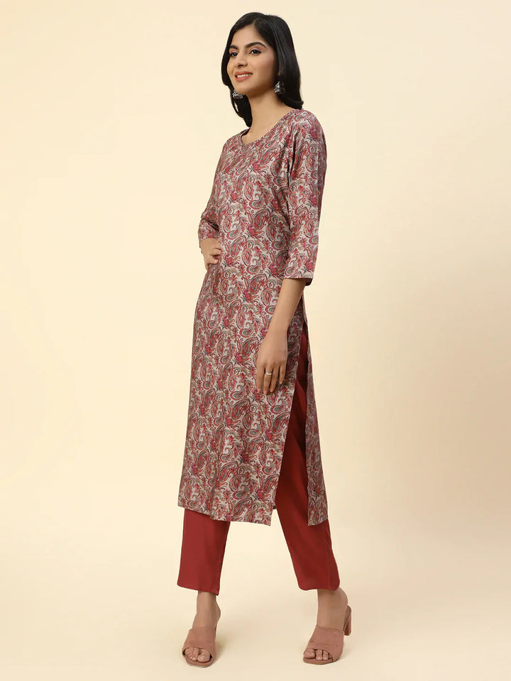 Floral Printed Pashmina Kurta With Pants