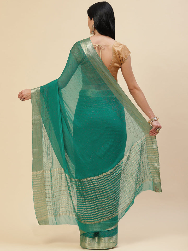 Stone Work Georgette Plain Saree