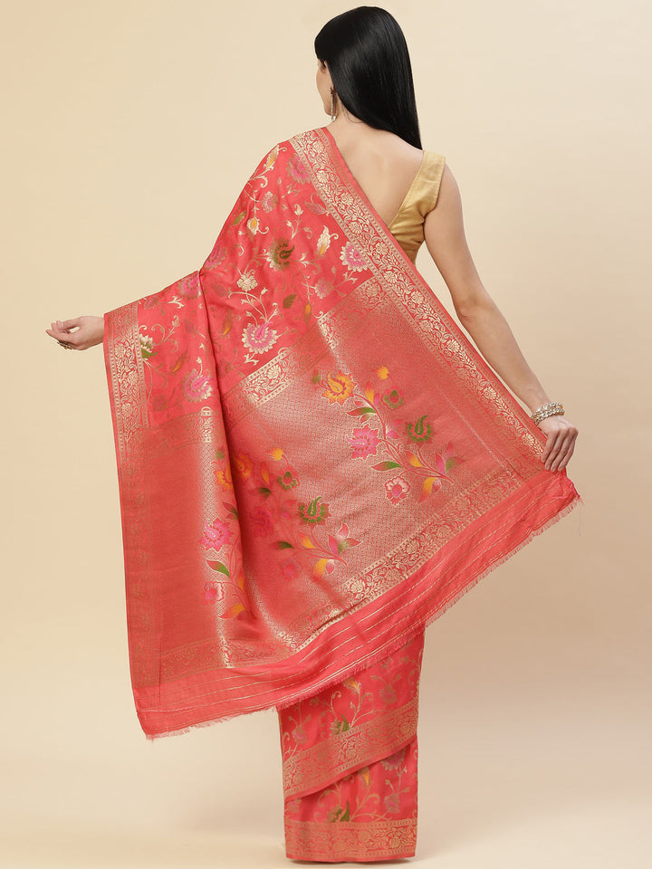 Floral Zari Jaal Handloom Woven Saree