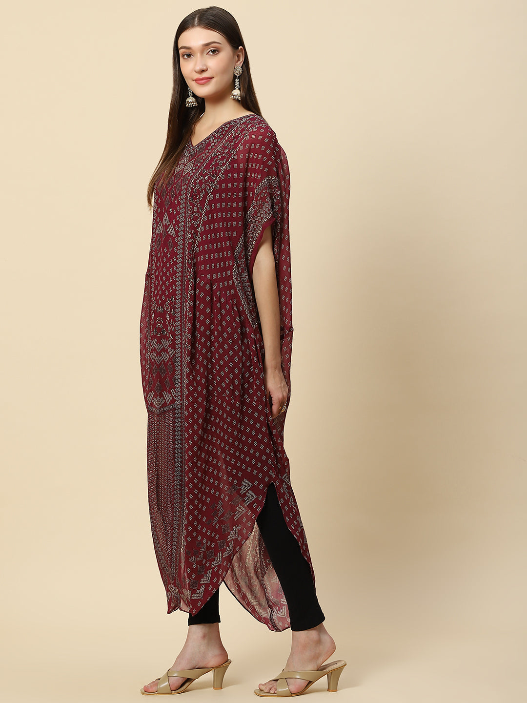 Digital Printed Georgette Kaftan Kurta