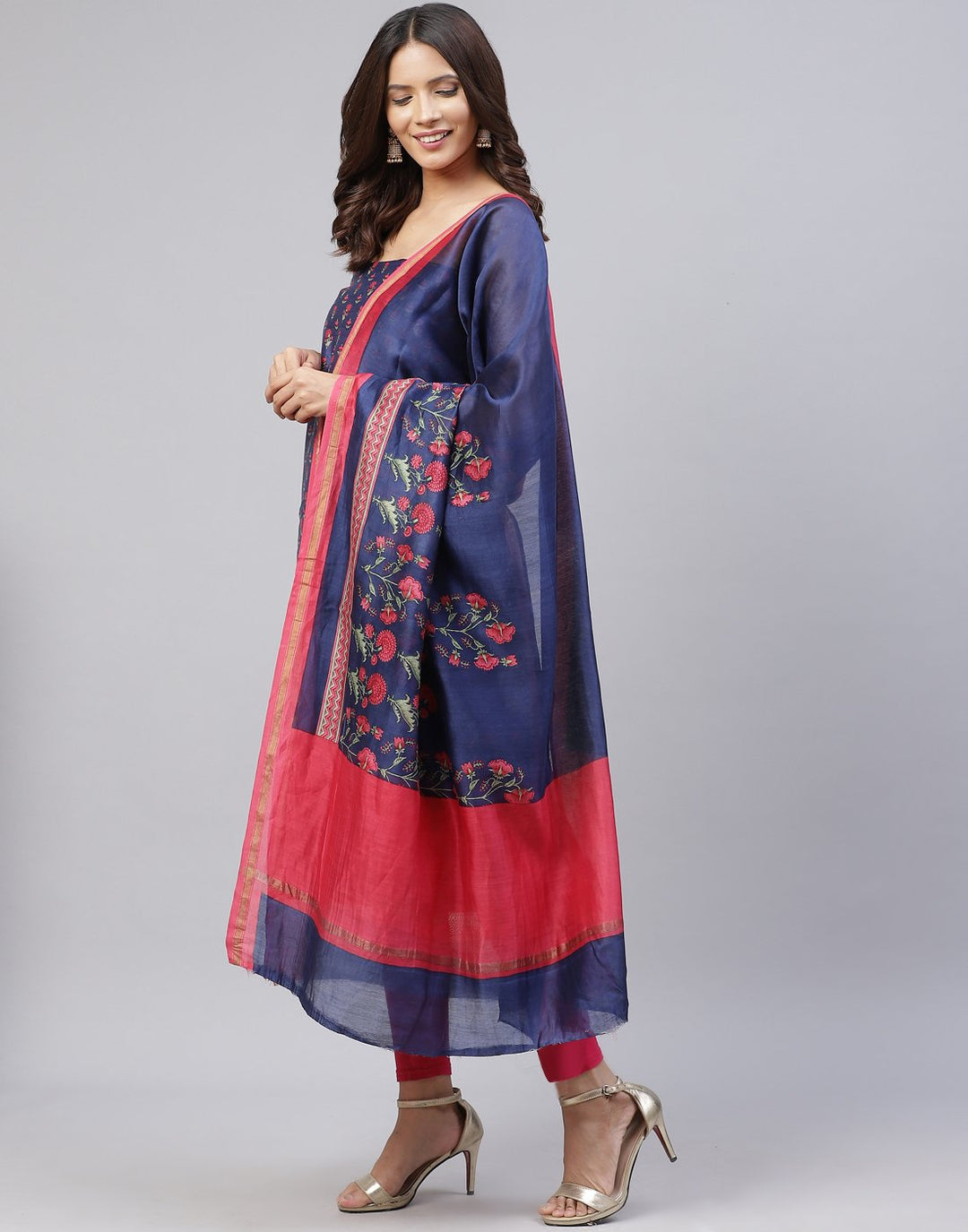 Printed Chanderi Suit Piece